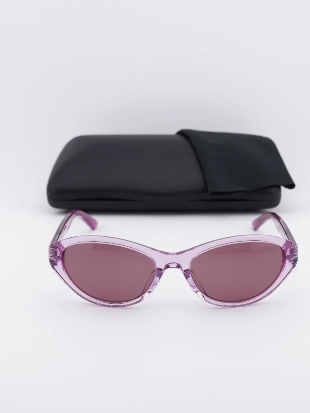 Balenciaga BB0404SK 004 Cat Eye Sunglasses - Shiny Violet/ Violet
